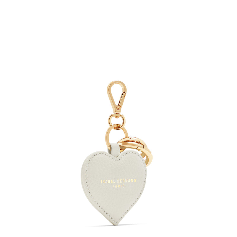 Isabel Bernard Honoré Faye Crème Calfskin Hart Key Pendant IB66001-070-zoom-