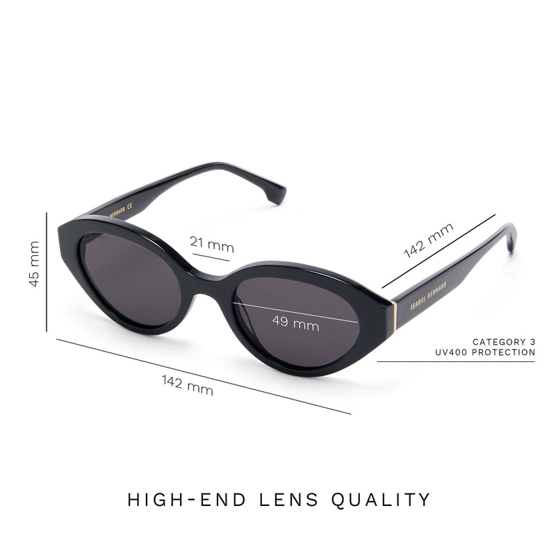 Isabel Bernard La Villette Rosaire Black Ovale Sunglasses IB400002-01-01-zoom-