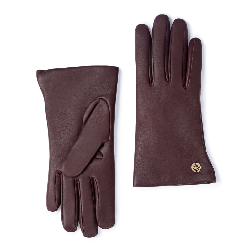 Isabel Bernard Honoré Eleanor Bordeaux Red goatskin leather gloves IB67000-352-7.5-zoom-