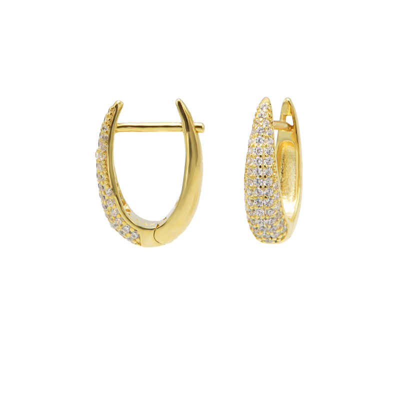 Karma 14 karat gold plated Hoop Earrings M3214GP-zoom-