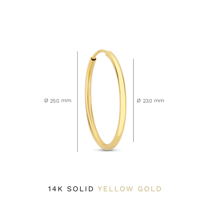 Isabel Bernard Le Marais Cerise 14 Carat Golden Hoop Earrings IB360169-zoom-