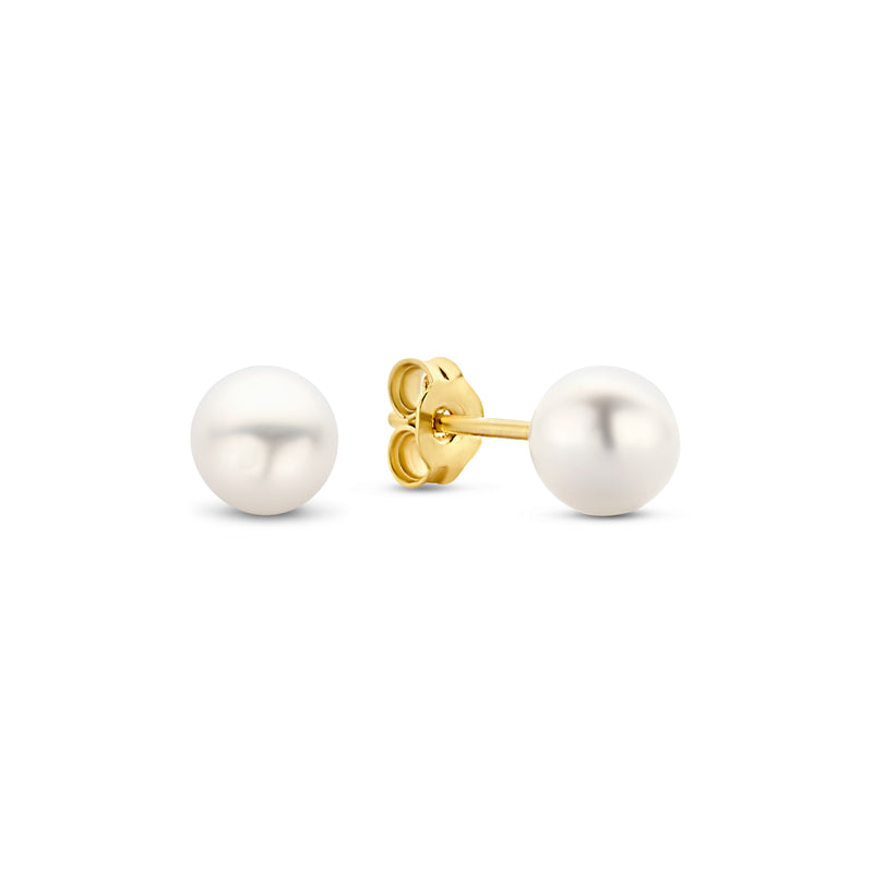 Beloro Jewels Monte Napoleone Perla 9 carat gold Ear Studs BO360004-zoom-