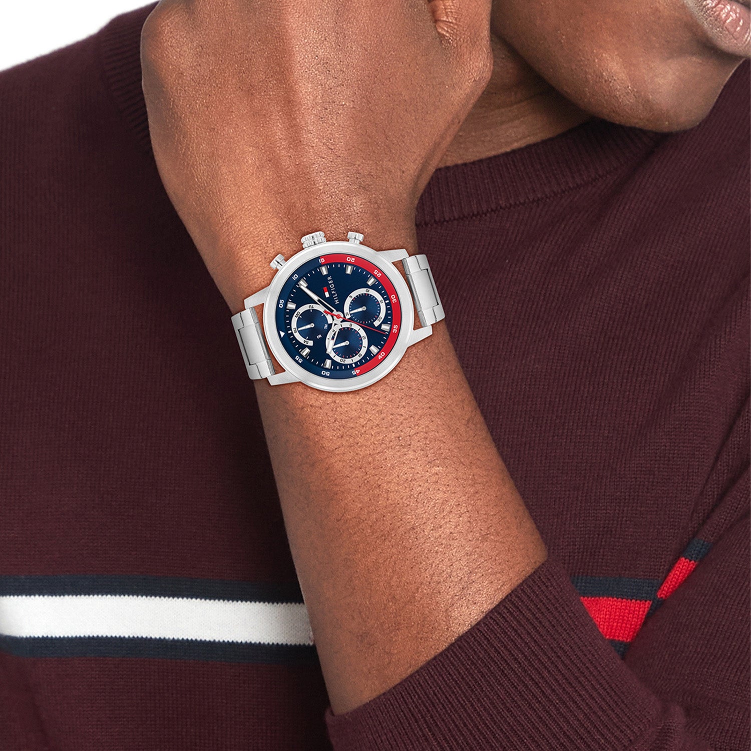 Tommy Hilfiger Rocky Silver and Blue Men's Watch TH1792179