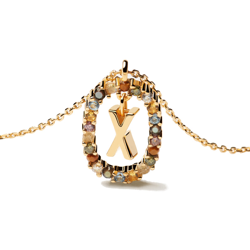P D Paola 925 Sterling Silver Gold-coloured Letter V Necklace CO01-281-U-zoom-