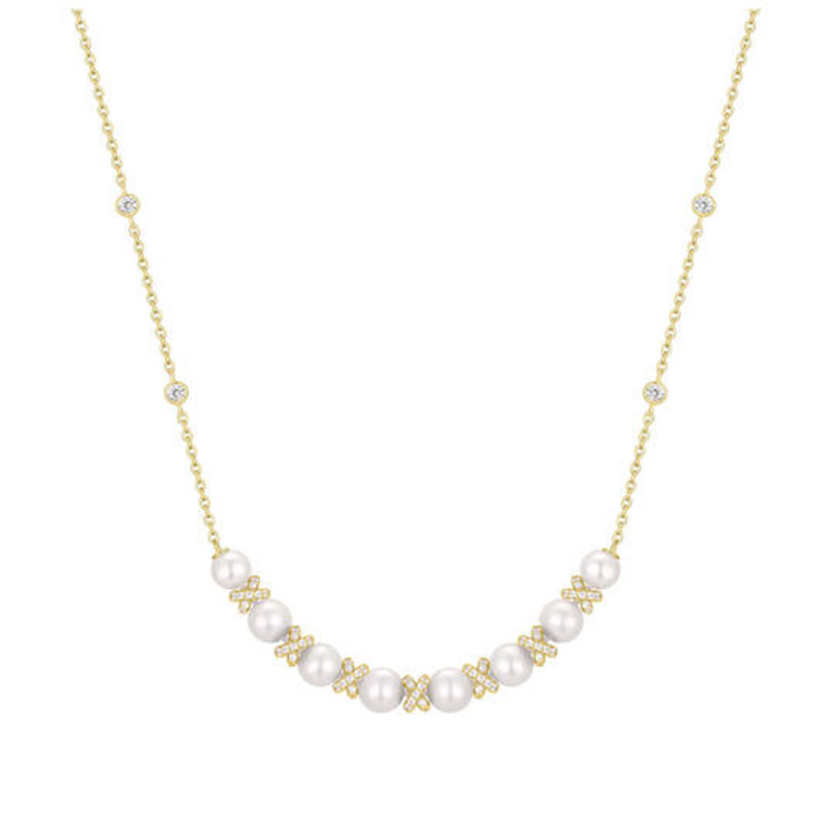 Ania Haie Reimaginer Gold Coloured Sparkling Shell Pearl Necklace AH-N069-06G