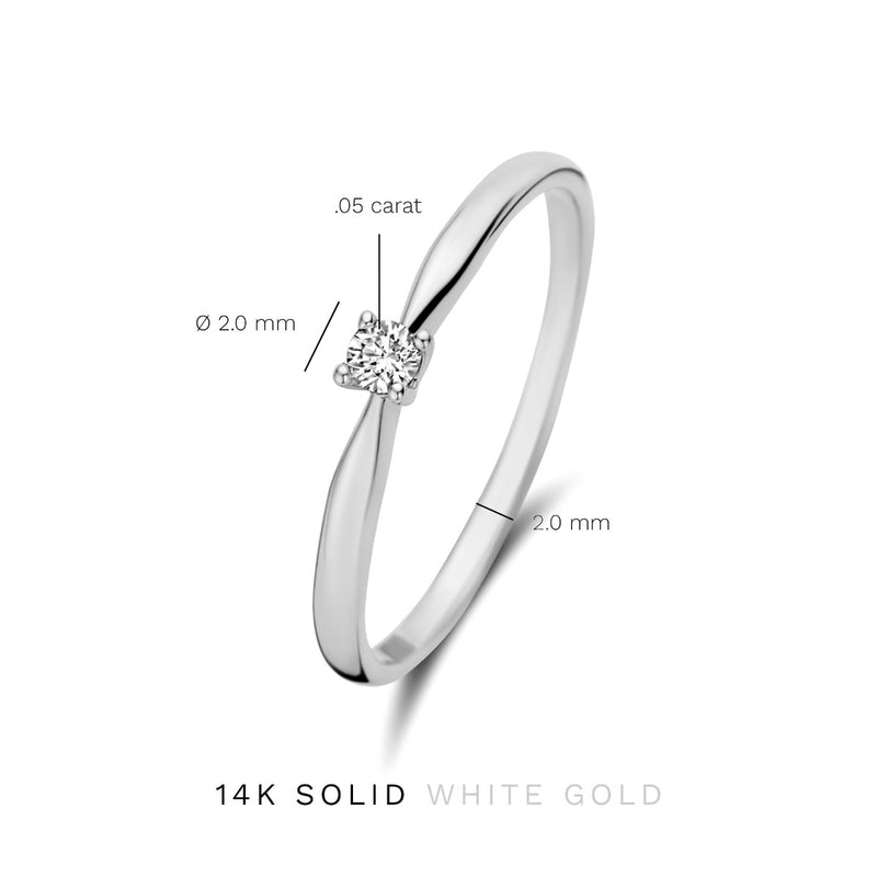 Isabel Bernard De la Paix Céline 14 Carat Whitegold Ring | diamond 0.05 ct | IBD330004-48-zoom-