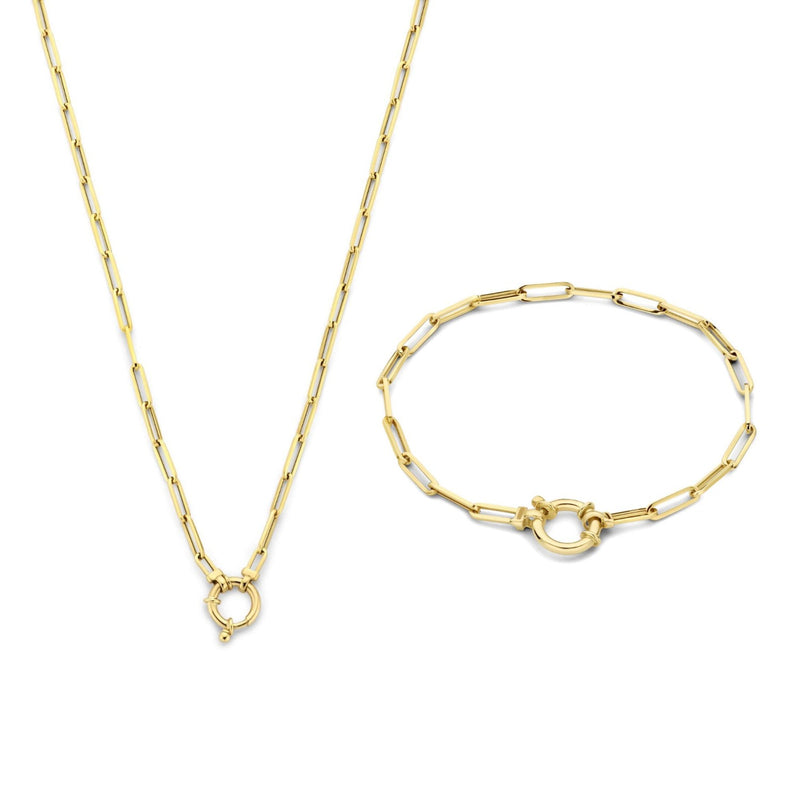Isabel Bernard Cadeau d'Isabel 14 karat gold link necklace and link bracelet gift set IB90184-zoom-