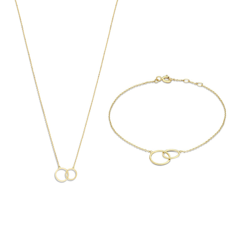 Isabel Bernard Cadeau d'Isabel 14 Carat Golden Necklace and Bracelet Giftset IB90130-zoom-