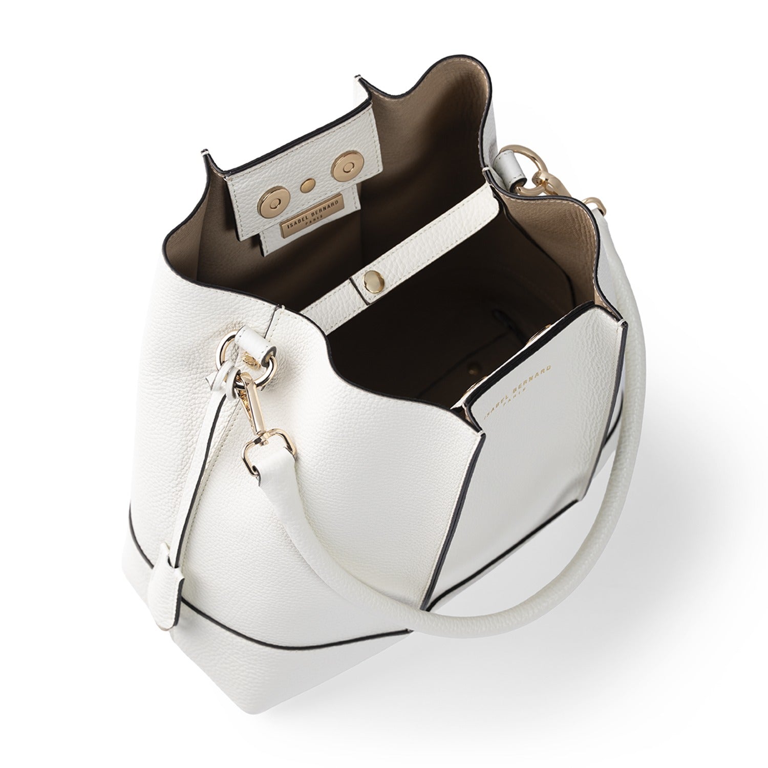 Isabel Bernard Femme Forte Macie Crème Calfskin Shoulder Bag IB25074-070