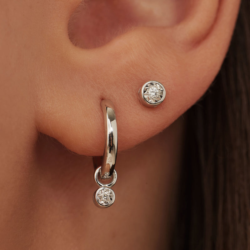 Isabel Bernard De La Paix Inaya 14 Carat Whitegold Ear Studs | diamond 0.02 ct | IBD360023-zoom-