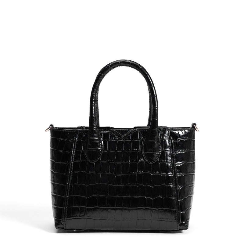 Isabel Bernard Honoré Cloe Mini Croco Black Calfskin Leather Handbag IB21124-201-zoom-