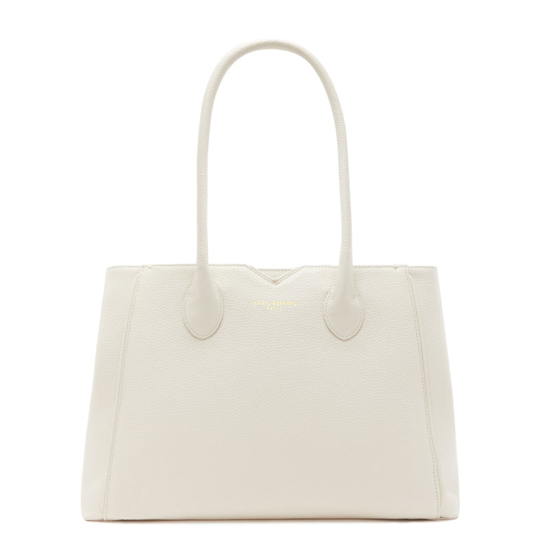 Isabel Bernard Honoré Cloe Crème Calfskin Leather Handbag IB25077-zoom-