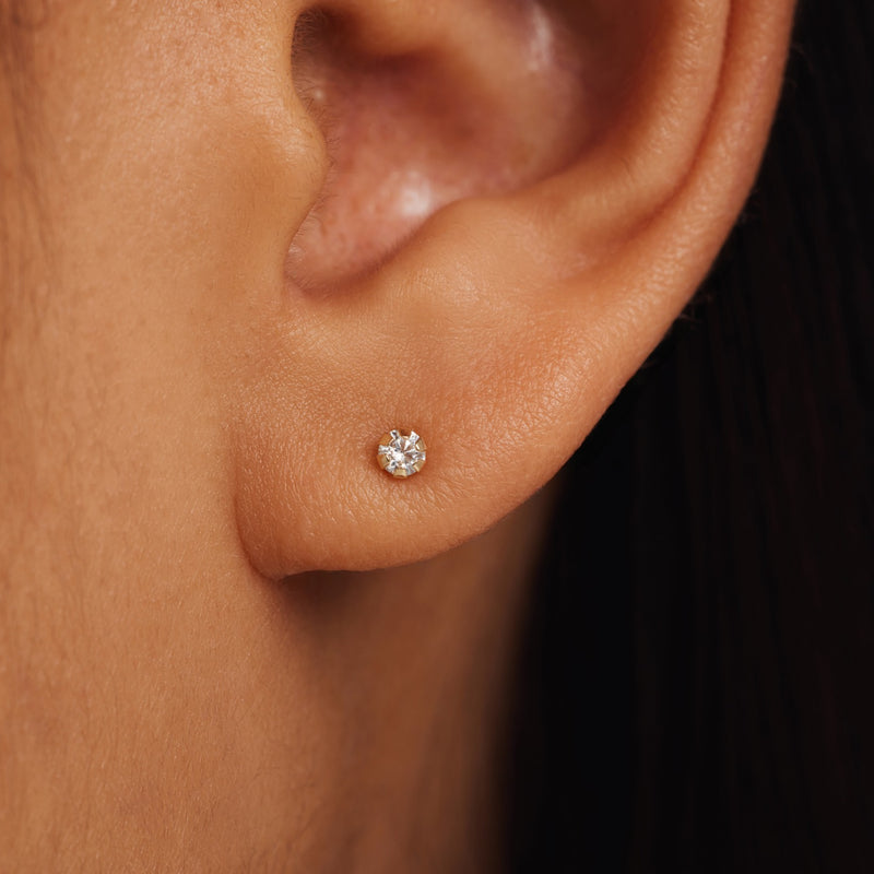 Isabel Bernard Le Marais De Buci 14 Carat Golden Ear Studs IB360234-zoom-