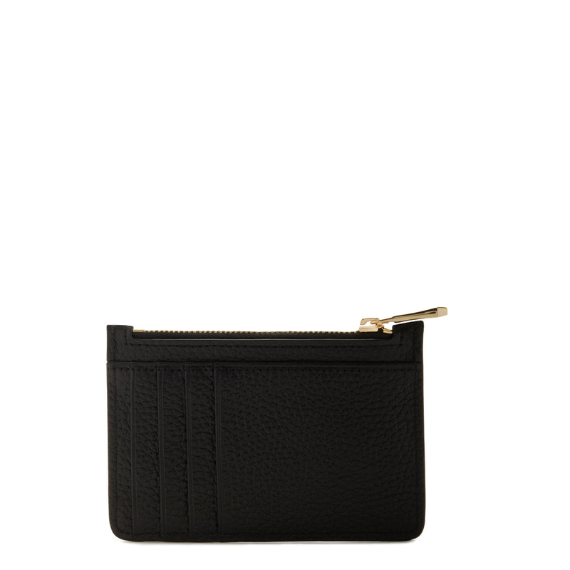 Isabel Bernard Honoré Aveline Black Leather Card Holder made of Calfskin IB27016-zoom-