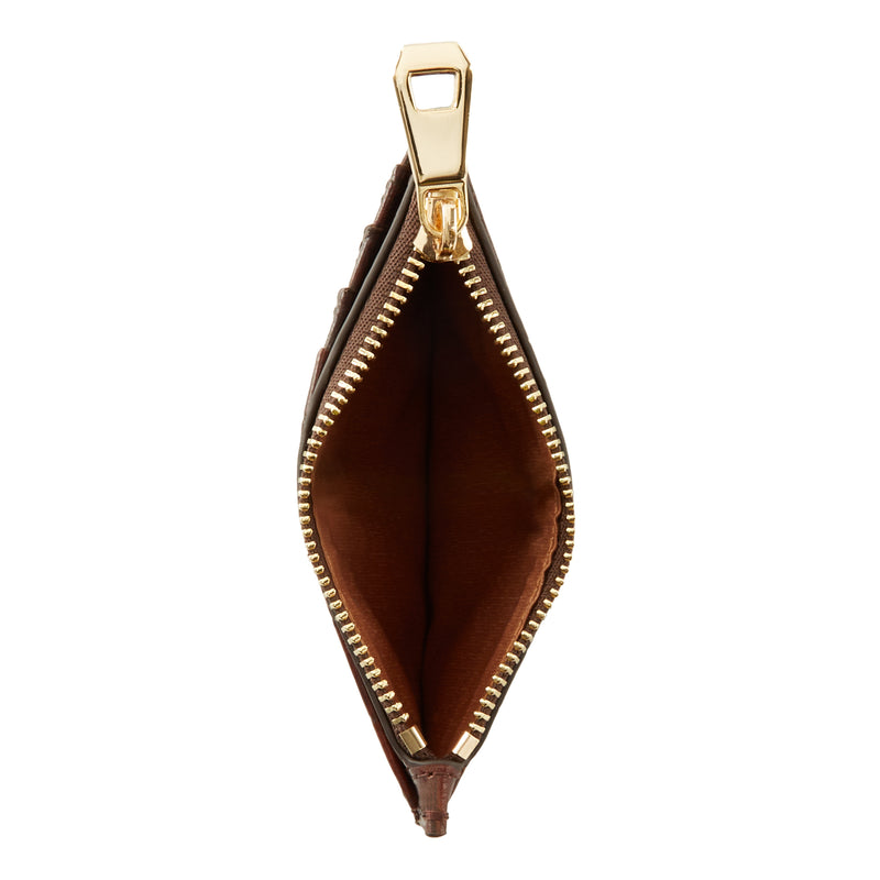 Isabel Bernard Honoré Aveline croco Brown Leather Card Holder made of Calfskin IB27019-zoom-