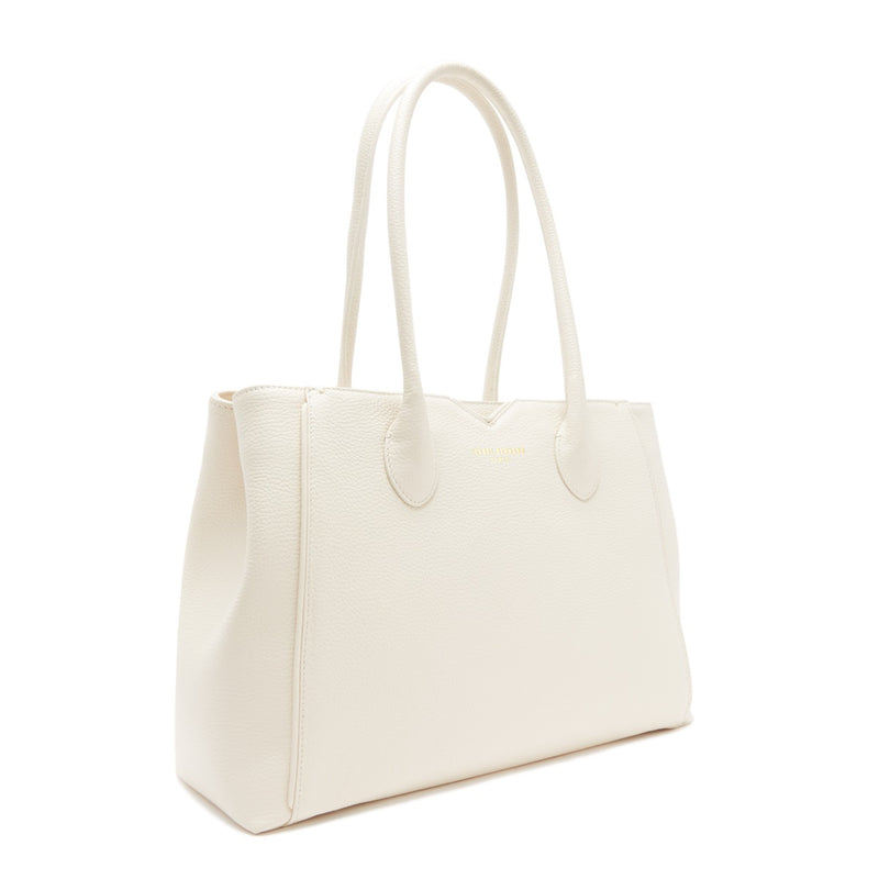 Isabel Bernard Honoré Cloe Crème Calfskin Leather Handbag IB25077-zoom-