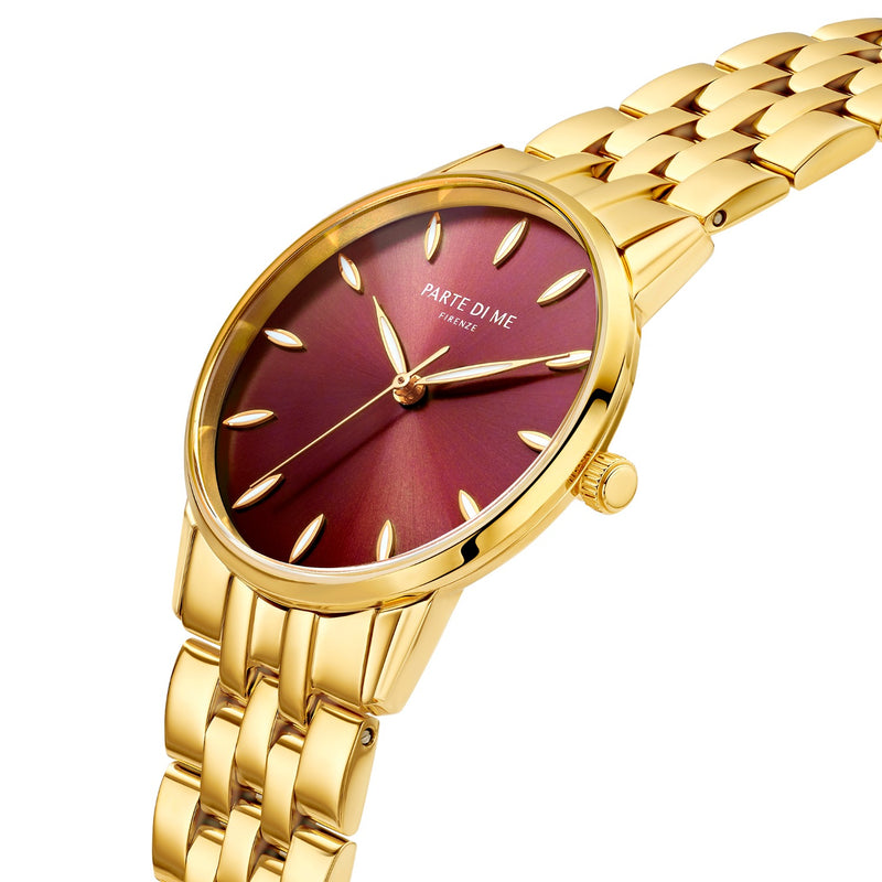 Parte Di Me Orologio round ladies watch gold coloured and dark brown PDM09047-zoom-