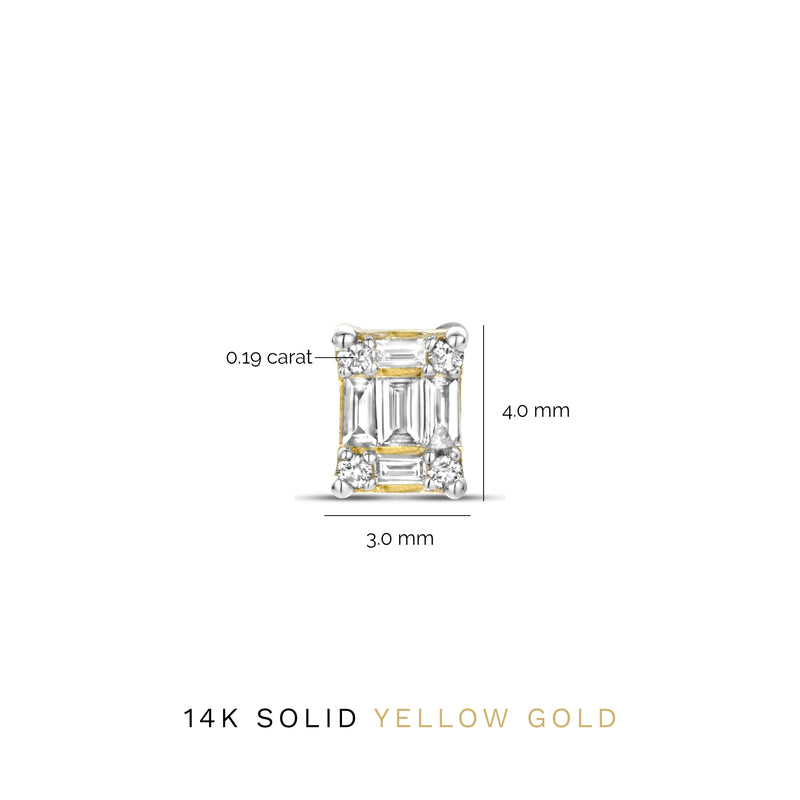 Isabel Bernard De la Paix Maxime 14 Carat Golden Ear Studs | diamond 0.19 ct | IBD360020-zoom-