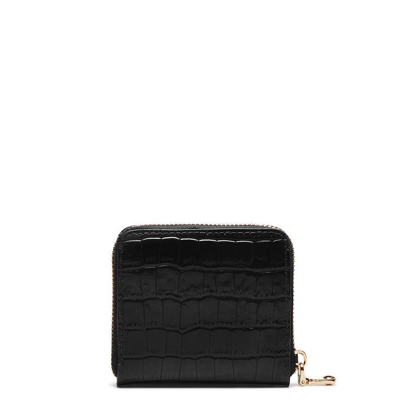 Isabel Bernard Honoré Jules Black Croco Zip Wallet IB23107-zoom-