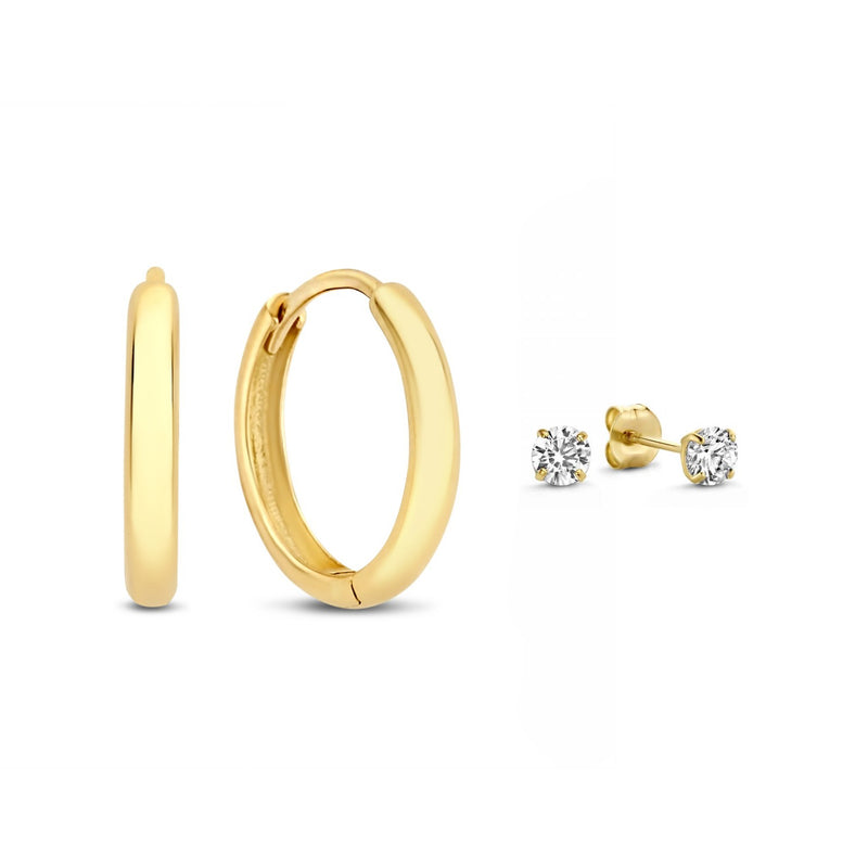 Isabel Bernard Cadeau d'Isabel 14 Carat Golden Earrings Set IB90151-zoom-