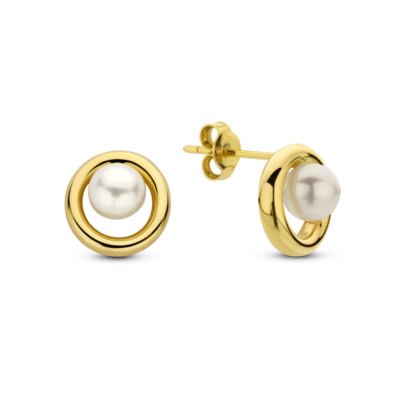 Beloro Jewels Monte Napoleone Perla 9 carat gold Ear Studs BO360039-zoom-