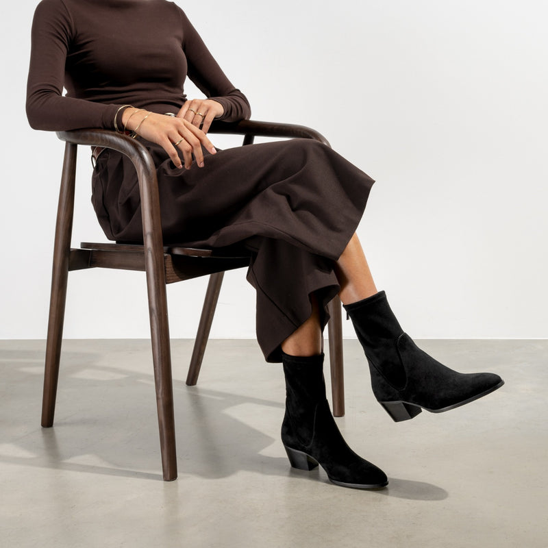 Isabel Bernard Vendôme Estelle Black Stretch Suede Boots IB53013-101-37-zoom-