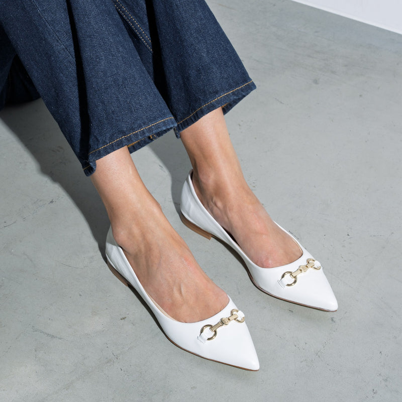 Isabel Bernard Vendôme Elita White Leather Bellerinas made of Calfskin IB51002-00-42-zoom-