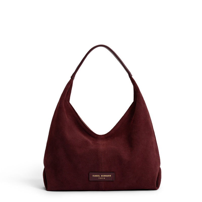 Isabel Bernard Honoré Grace mini dark bordeaux suede handbag  IB21132-152-zoom-