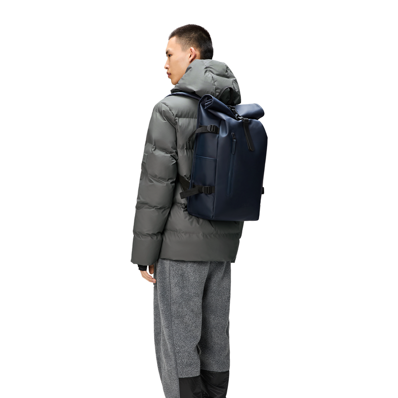 Rains Navy Rolltop Backpack Large R14590-47-zoom-