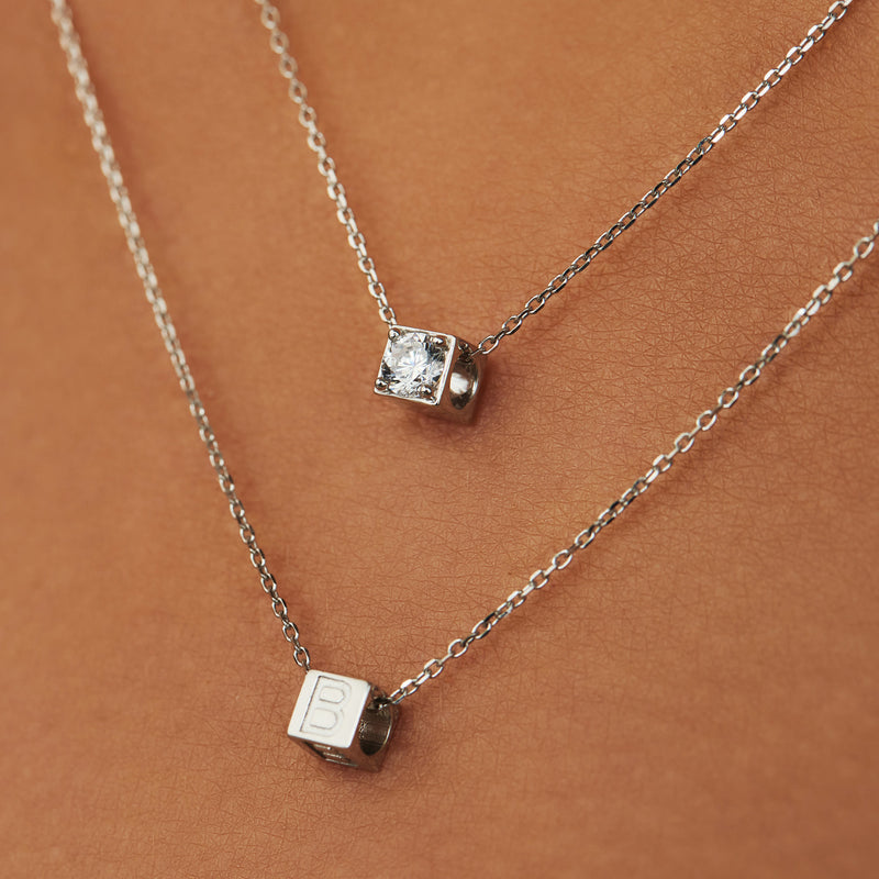 Isabel Bernard Saint Germain Felie 14 Carat Whitegold cube Charm IB350051-zoom-